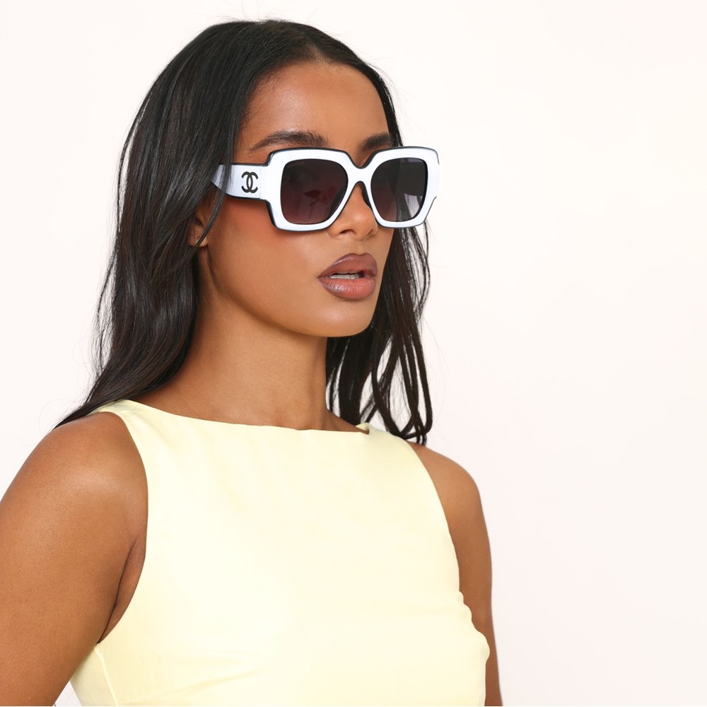 Oversized Sunglasses In White